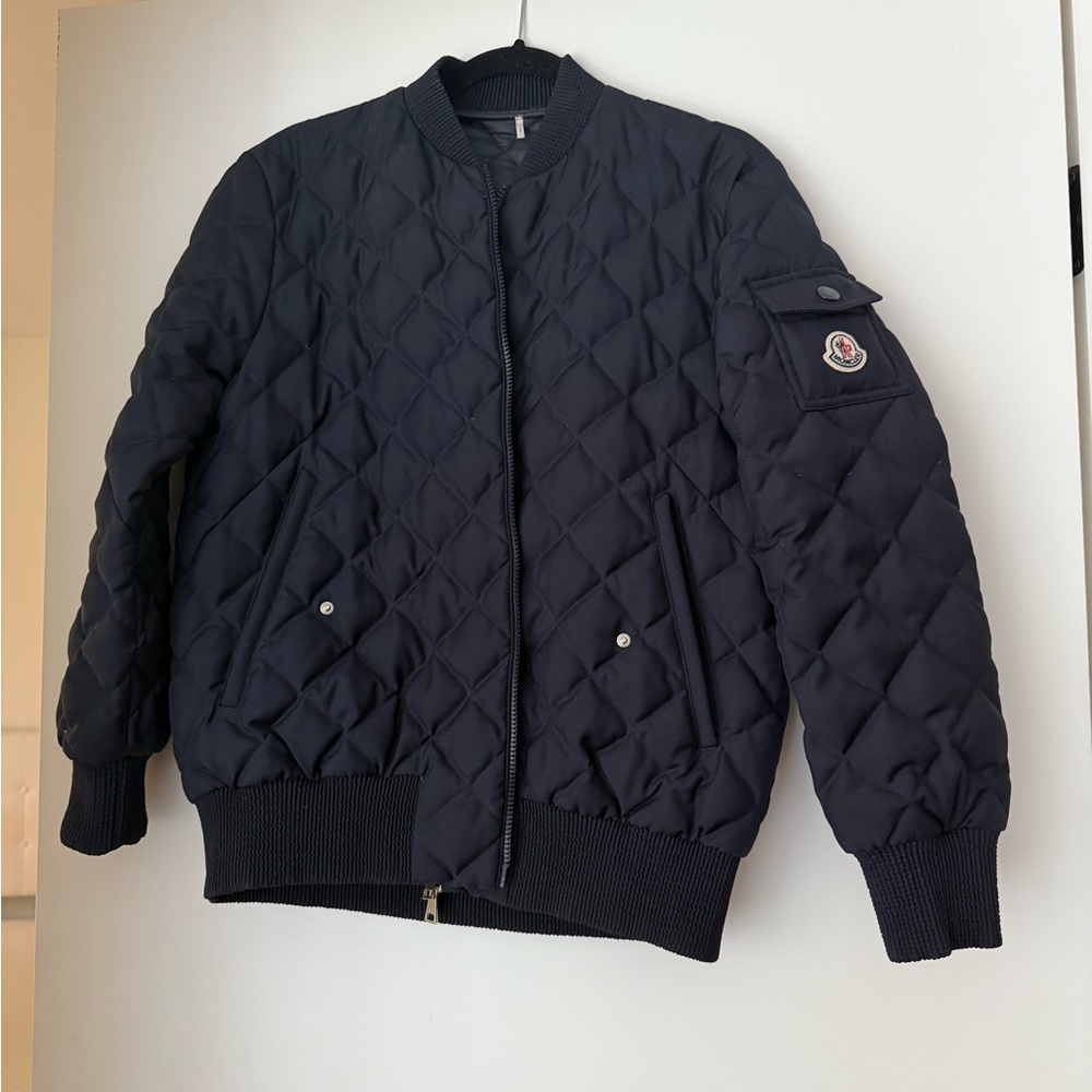 Moncler Black Quilted Bomber Jacket